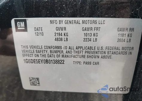 2011 Cadillac Cts Luxury z USA, uszkodzony, nr VIN 1G6DE5EY0B0138822